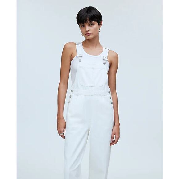 Madewell Denim Oversized Carpenter Overalls Lighthouse White NWT Size XXL - Picture 1 of 12